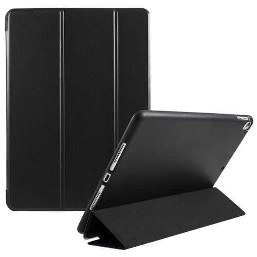Tri-fold Leather Stand Tablet Case Cover Shell Heat-Dissipate Honeycomb Inner for iPad 10.2 (2021)/(2020)/(2019) - Black - 1