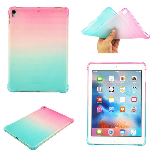 Colorful Air Cushion TPU Cover Case for iPad 10.2 (2021)/(2020)/(2019)/Pro 10.5-inch (2017)/Air 10.5 inch (2019)/Pro 10.5-inch (2017)/Air 10.5 inch (2019) - Pink/Green - 1