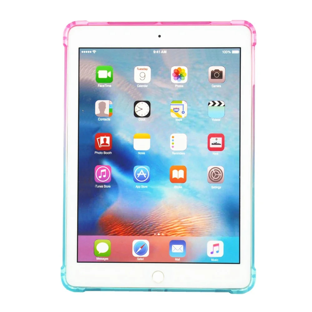 Colorful Air Cushion TPU Cover Case for iPad 10.2 (2021)/(2020)/(2019)/Pro 10.5-inch (2017)/Air 10.5 inch (2019)/Pro 10.5-inch (2017)/Air 10.5 inch (2019) - Pink/Green - 2