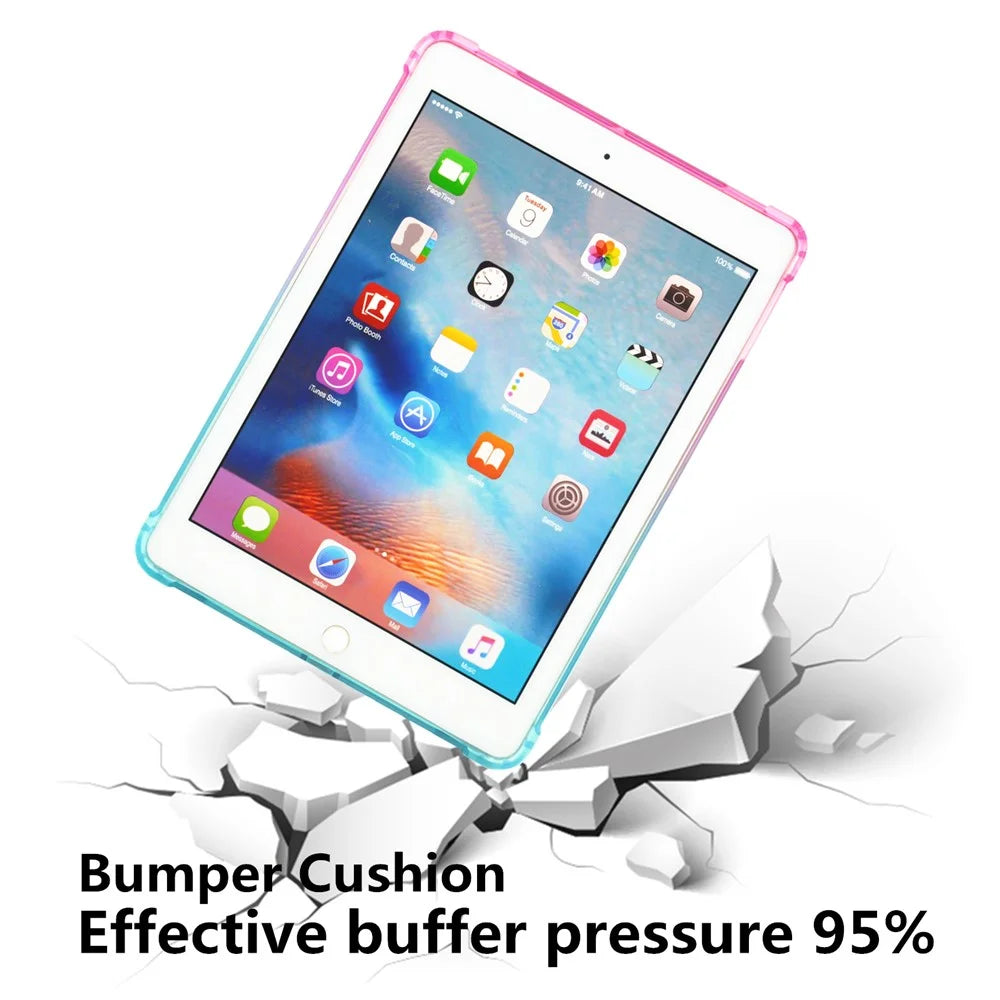 Colorful Air Cushion TPU Cover Case for iPad 10.2 (2021)/(2020)/(2019)/Pro 10.5-inch (2017)/Air 10.5 inch (2019)/Pro 10.5-inch (2017)/Air 10.5 inch (2019) - Pink/Green - 6