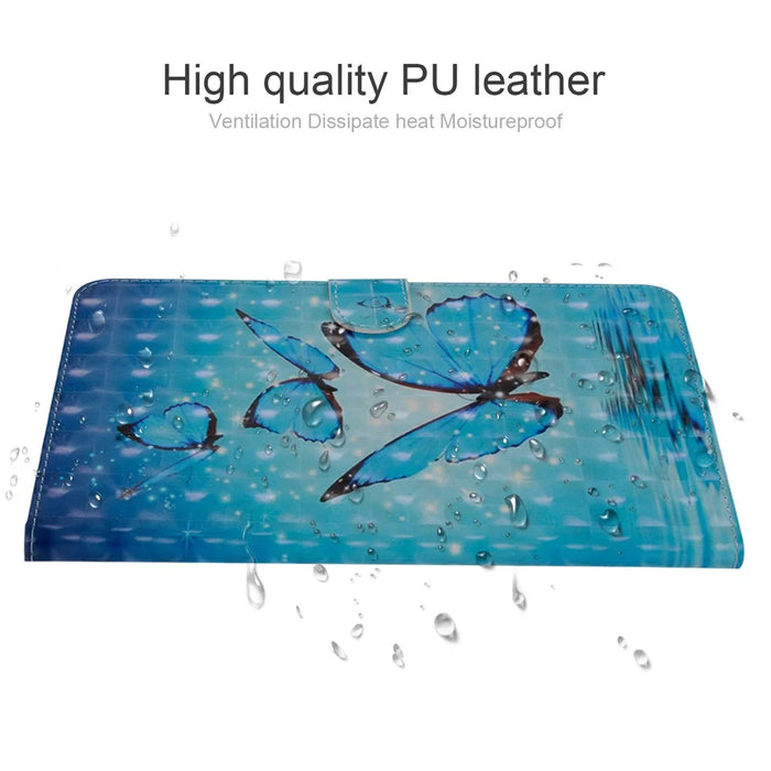 Light Spot Decor Patterned Wallet Leather Smart Cover for iPad 10.2 (2021)/(2020)/(2019) - Blue Butterfly - 7