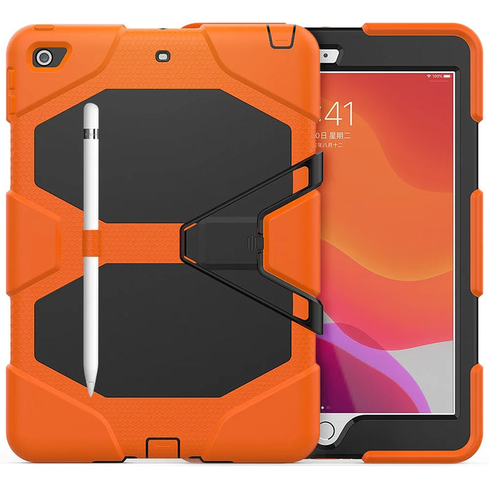 Anti-scratch Shockproof Kickstand PC+Silicone Tablet Hybrid Case for iPad 10.2 (2020)/(2019) - Orange - 2