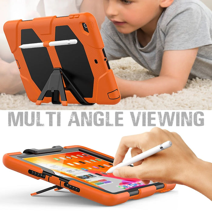Anti-scratch Shockproof Kickstand PC+Silicone Tablet Hybrid Case for iPad 10.2 (2020)/(2019) - Orange - 5