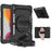 For iPad 10.2 (2020) / (2019) 360° Swivel Kickstand PC + Silicone Tablet Case Hand Strap Protective Cover with Shoulder Strap - All Black - 1