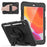 For iPad 10.2 (2020) / (2019) 360° Swivel Kickstand PC + Silicone Tablet Case Hand Strap Protective Cover with Shoulder Strap - All Black - 2