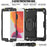 For iPad 10.2 (2020) / (2019) 360° Swivel Kickstand PC + Silicone Tablet Case Hand Strap Protective Cover with Shoulder Strap - All Black - 4