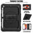 For iPad 10.2 (2020) / (2019) 360° Swivel Kickstand PC + Silicone Tablet Case Hand Strap Protective Cover with Shoulder Strap - All Black - 6