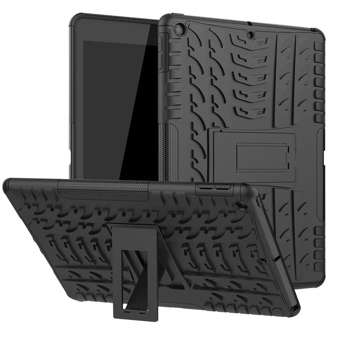 Anti-slip PC + TPU Hybrid Case with Kickstand for iPad 10.2 (2021)/(2020)/(2019) - Black - 1