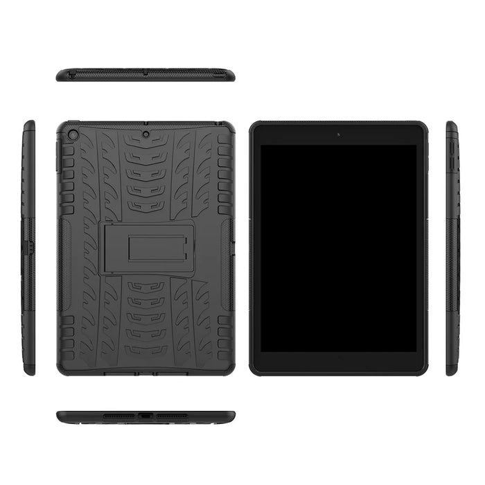Anti-slip PC + TPU Hybrid Case with Kickstand for iPad 10.2 (2021)/(2020)/(2019) - Black - 2