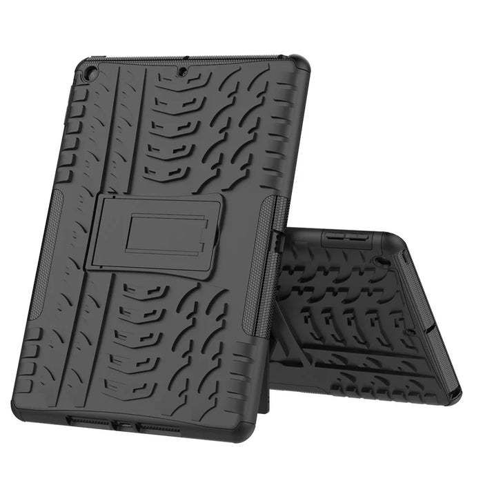 Anti-slip PC + TPU Hybrid Case with Kickstand for iPad 10.2 (2021)/(2020)/(2019) - Black - 3