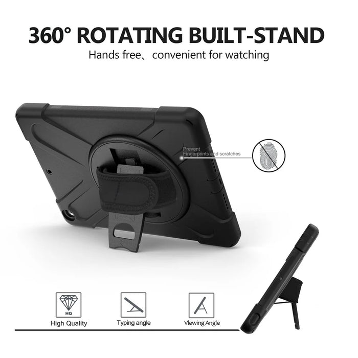 360 Degree Swivel Kickstand PC + Silicone Hybrid Case for iPad 10.2 (2021) / (2020) / (2019) - Black - 3