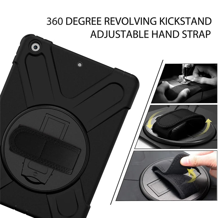 360 Degree Swivel Kickstand PC + Silicone Hybrid Case for iPad 10.2 (2021) / (2020) / (2019) - Black - 4