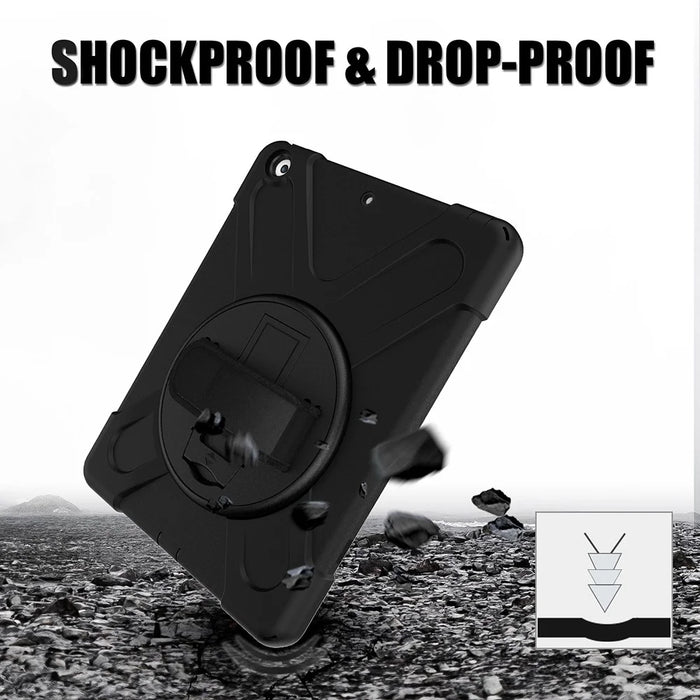 360 Degree Swivel Kickstand PC + Silicone Hybrid Case for iPad 10.2 (2021) / (2020) / (2019) - Black - 5