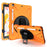 For iPad 10.2 (2021) / (2020) / (2019) 360 Degree Swivel Kickstand PC + Silicone Tablet Case Hand Holder Strap Anti-drop Case with Pen Slot - Orange - 1