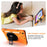 For iPad 10.2 (2021) / (2020) / (2019) 360 Degree Swivel Kickstand PC + Silicone Tablet Case Hand Holder Strap Anti-drop Case with Pen Slot - Orange - 3