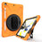 For iPad 10.2 (2021) / (2020) / (2019) 360 Degree Swivel Kickstand PC + Silicone Tablet Case Hand Holder Strap Anti-drop Case with Pen Slot - Orange - 5