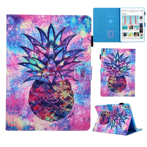 Pattern Printing Card Slots Stand Leather Tablet Case for iPad 10.2 (2021)/(2020)/(2019) - Pineapple - 1