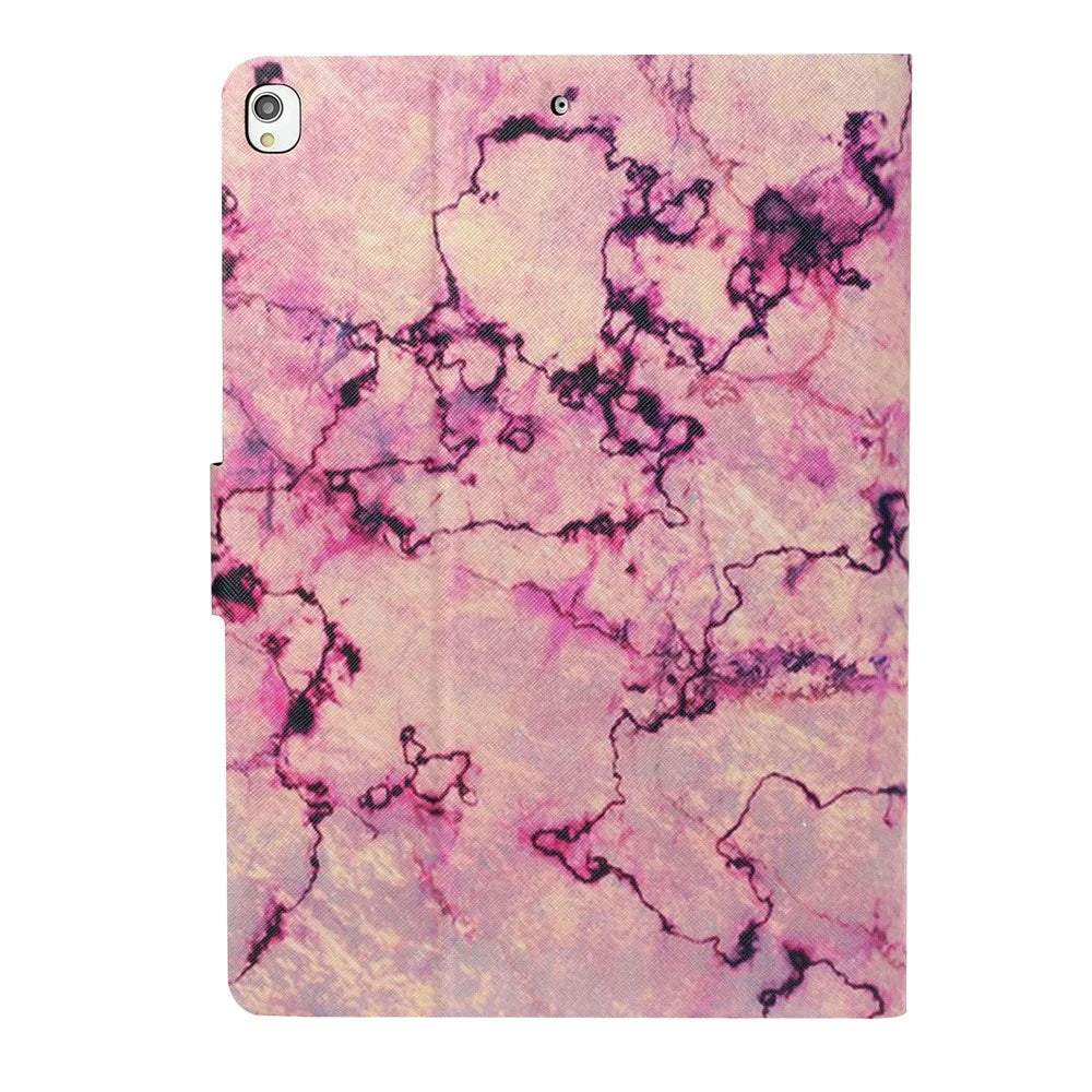 Pattern Printing Leather Case for iPad 10.2 (2021)/(2020)/(2019), Folio Smart Stand Cover with Card Holder - Purple Marble - 3