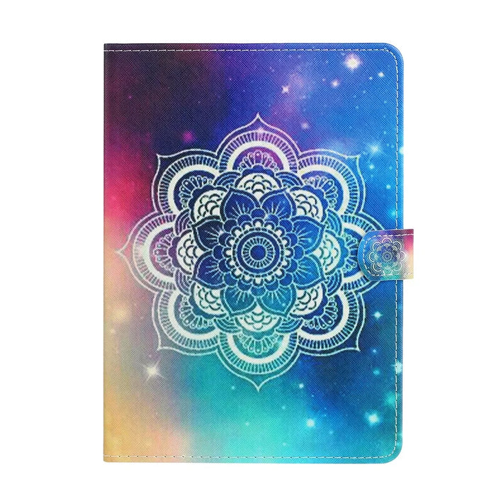 Patterned Leather Card Holder Stand Tablet Protective Casing for iPad 10.2 (2021)/(2020)/(2019) - Stars Decor Flower - 2