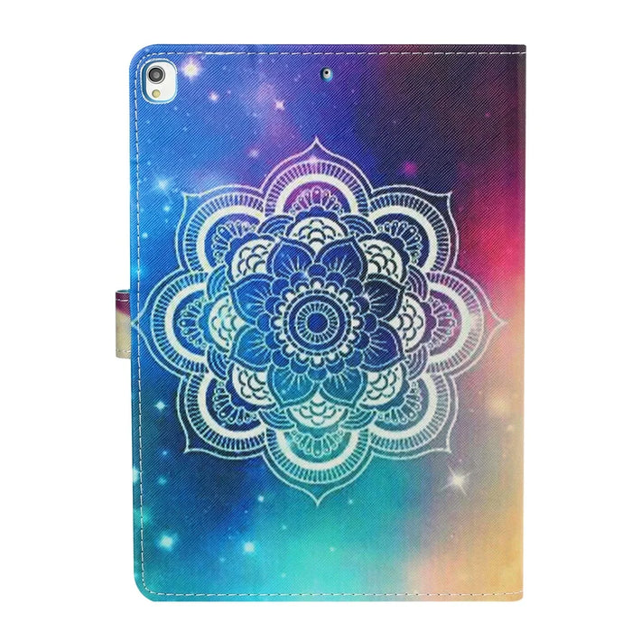 Patterned Leather Card Holder Stand Tablet Protective Casing for iPad 10.2 (2021)/(2020)/(2019) - Stars Decor Flower - 3