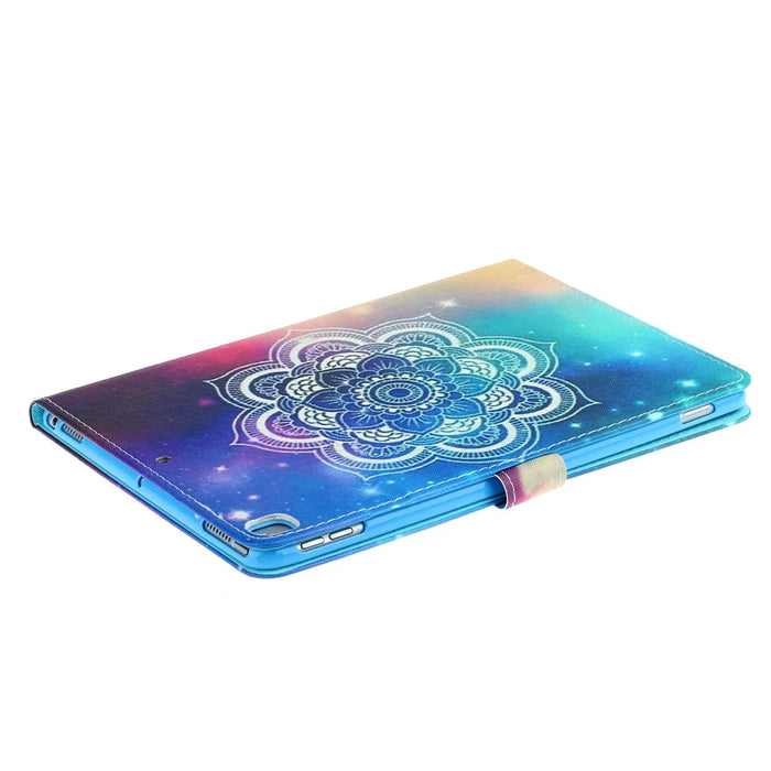 Patterned Leather Card Holder Stand Tablet Protective Casing for iPad 10.2 (2021)/(2020)/(2019) - Stars Decor Flower - 5