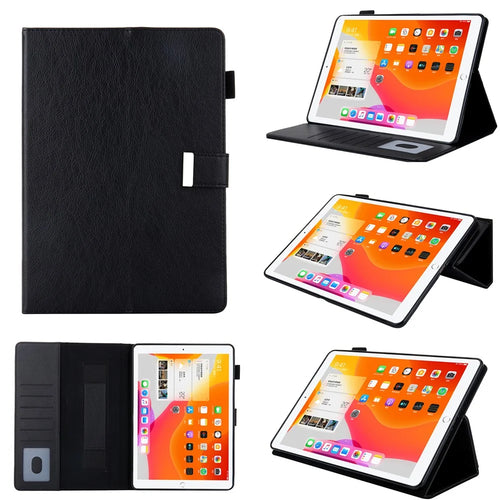 Multiple Viewing Foldable Stand Leather Wallet Tablet Case for iPad 10.2 (2021)/(2020)/(2019)/Pro 10.5-inch (2017)/Air 10.5 inch (2019) - Black - 1