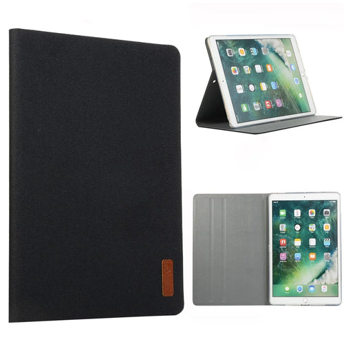 JFPTC Cloth Texture Smart Stand Leather Tablet Case Shell for iPad 10.2 (2021)/(2020)/(2019) - Black - 1
