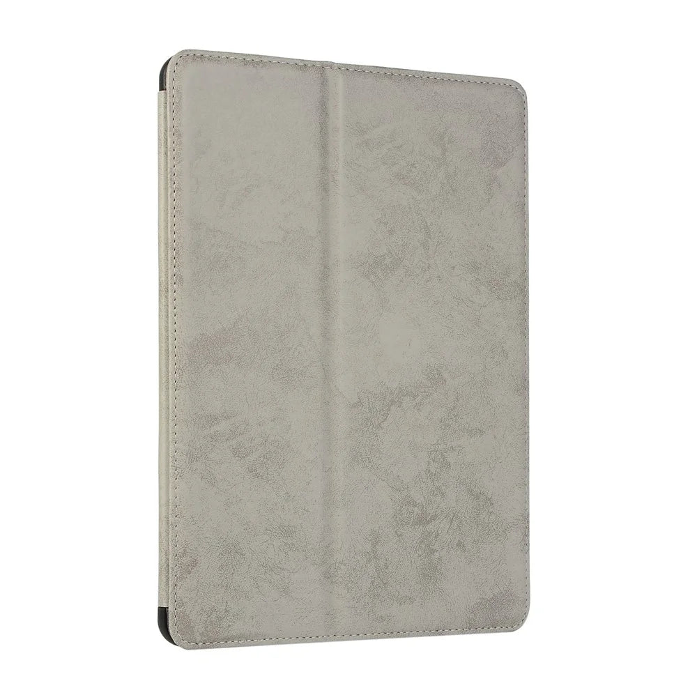 For iPad 10.2 (2021)/(2020)/(2019) Protective Case Auto Wake/Sleep Leather Wallet Stand Tablet Cover with Pen Slot - Grey - 1