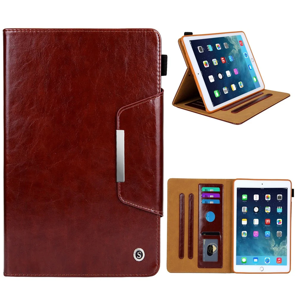 Crazy Horse Texture Stand Card Slots PU Leather Tablet Cover for iPad 10.2 (2021)/(2020)/(2019) / iPad Pro 10.5-inch (2017) / iPad Air 10.5 inch (2019) - Brown - 1