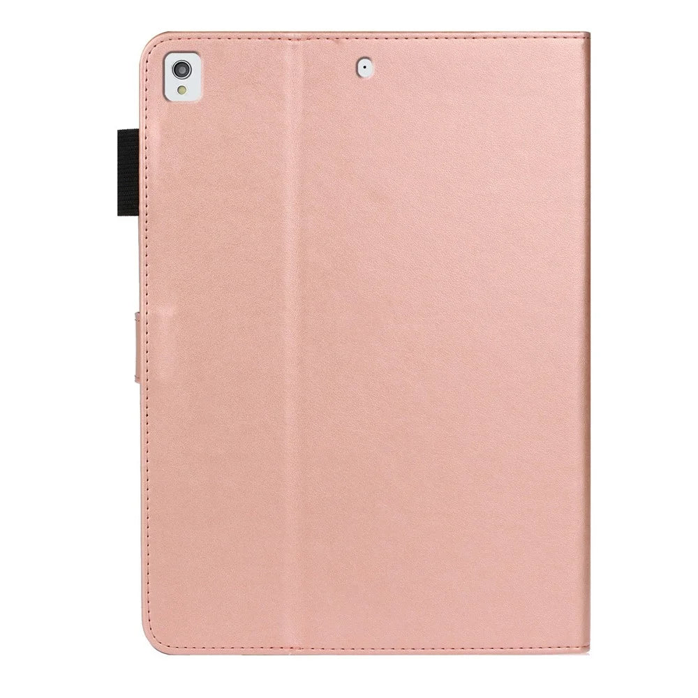 Imprint Butterfly Wallet Leather Stand Shell Tablet Cover for iPad 10.2 (2021)/(2020)/(2019) - Rose Gold - 2