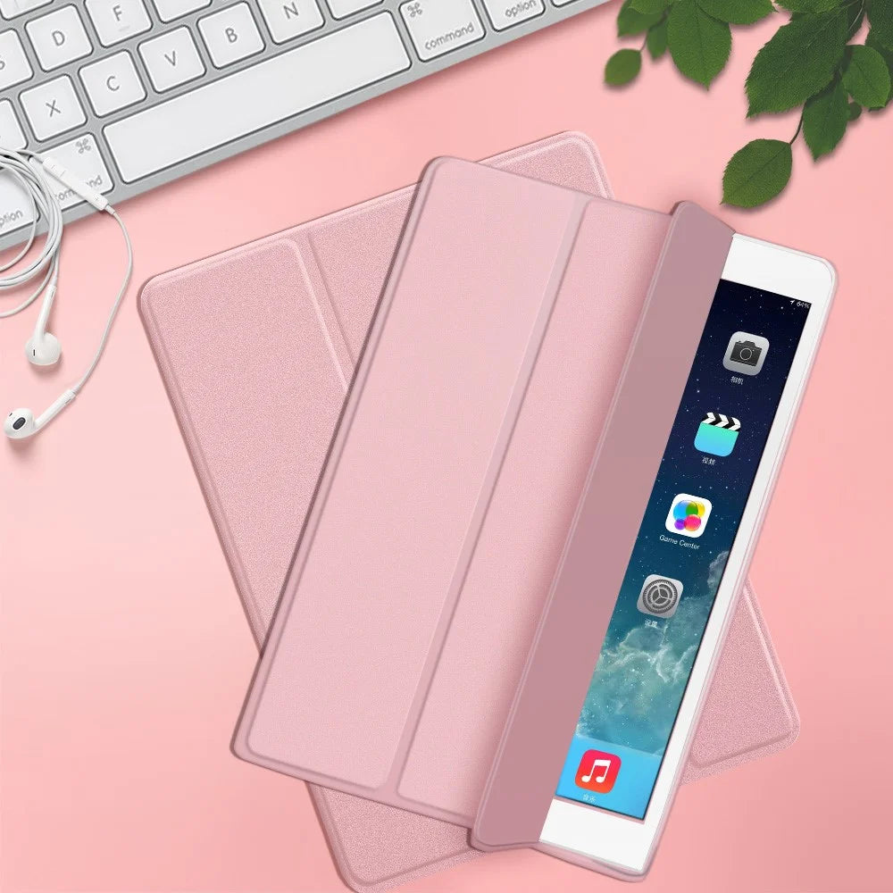Tri-fold Stand Smart Wake/Sleep Leather Case [with Apple Pencil Storage Groove] for iPad 10.2 (2021)/(2020)/(2019)/ Air 10.5 inch (2019) / Pro 10.5-inch (2017) - Rose Gold - 2