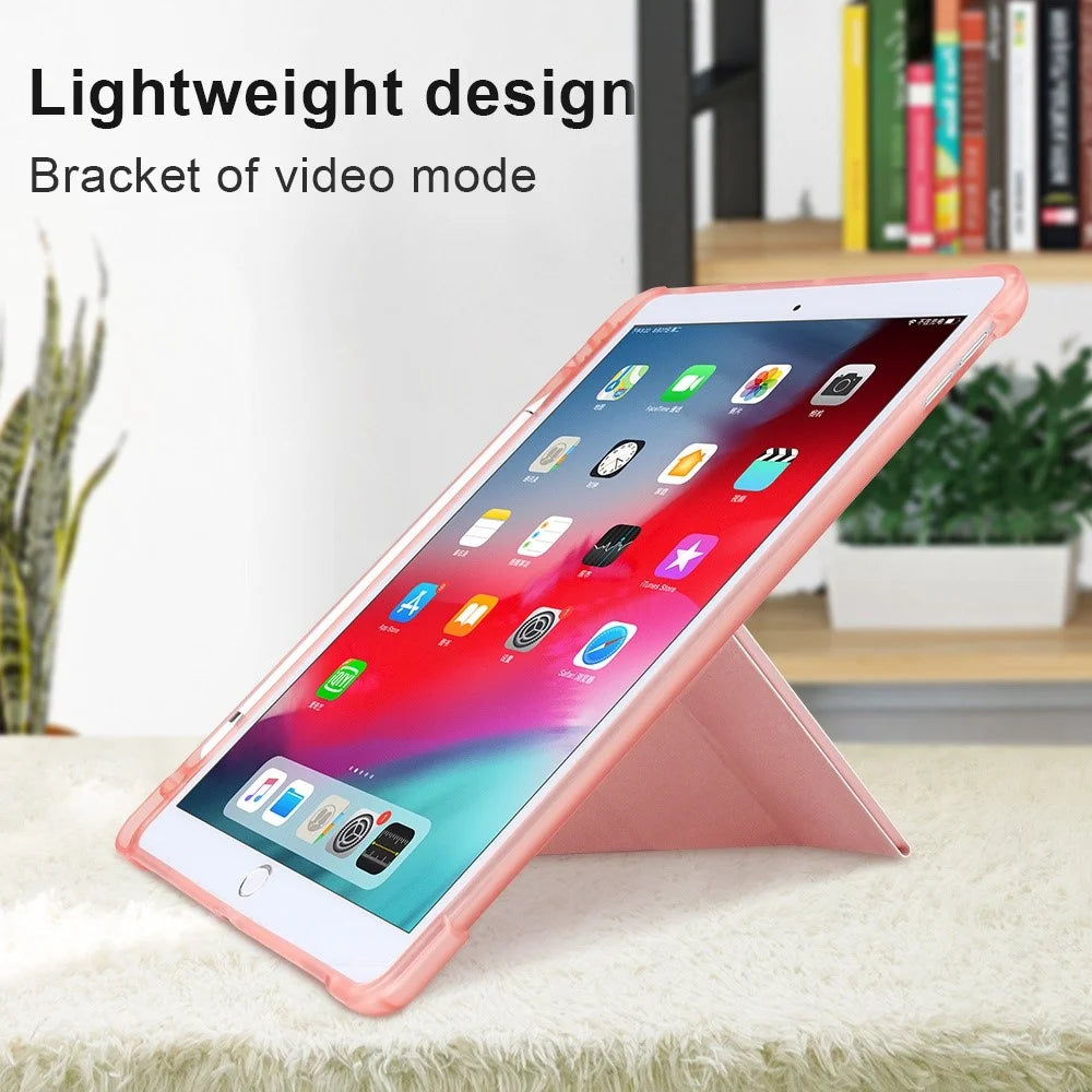 Origami Smart Leather Case [with Shock Absorption TPU / Apple Pencil Storage Groove] for iPad 10.2 (2021)/(2020)/(2019)/ iPad Air 10.5 inch (2019) / iPad Pro 10.5-inch (2017) - Black - 4