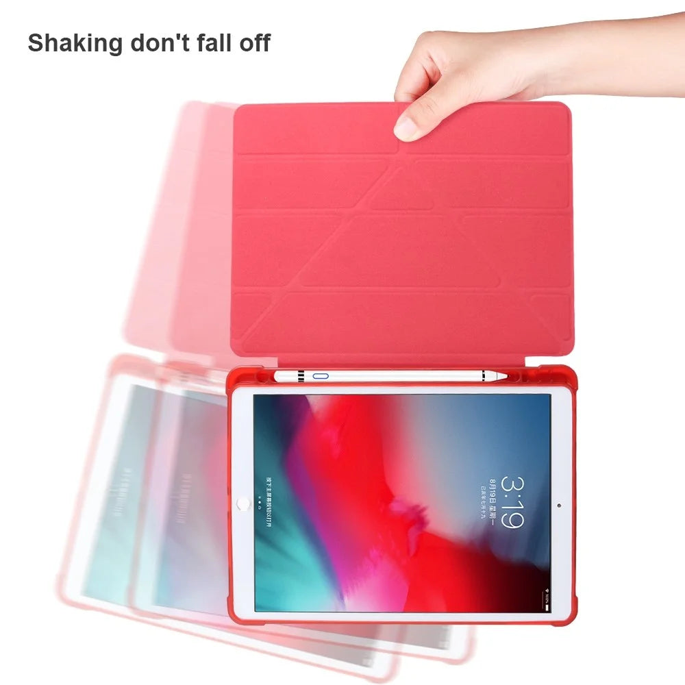 Origami Smart Leather Case [with Shock Absorption TPU / Apple Pencil Storage Groove] for iPad 10.2 (2021)/(2020)/(2019)/ iPad Air 10.5 inch (2019) / iPad Pro 10.5-inch (2017) - Black - 5