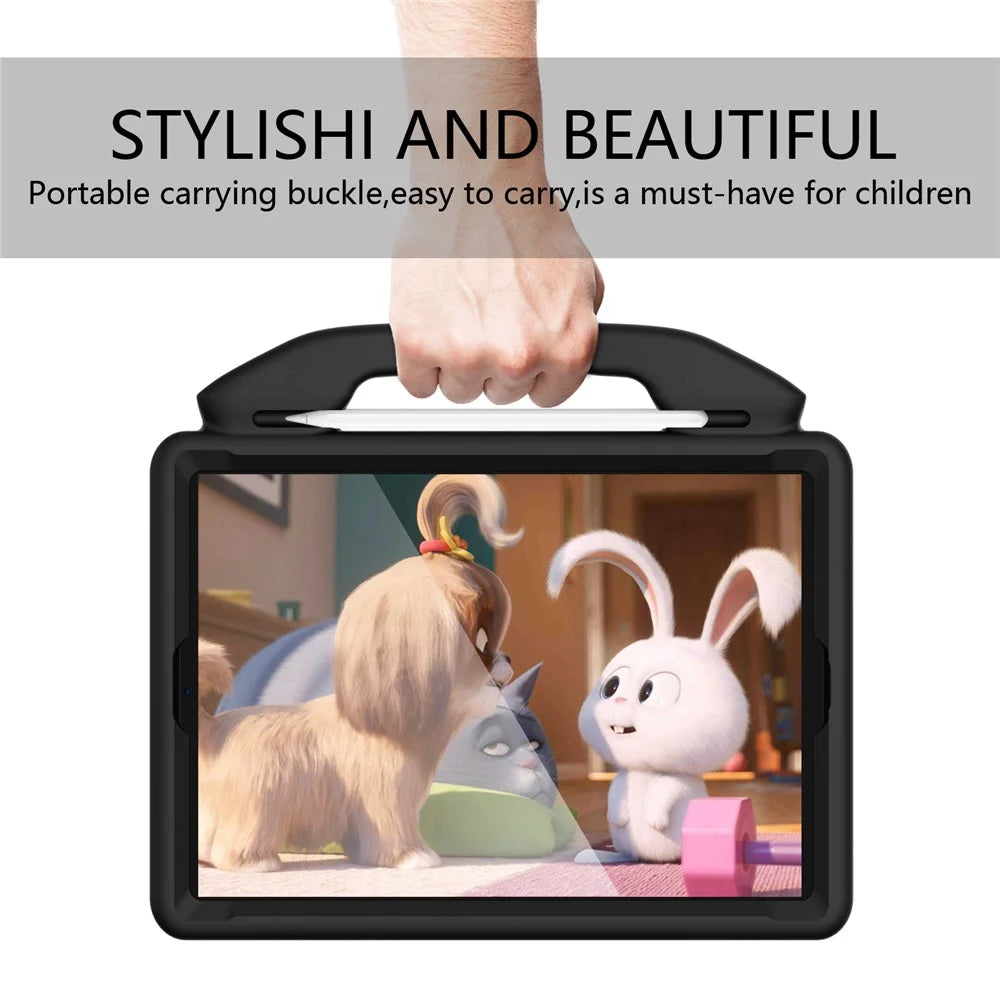 Shockproof Thumb Kickstand EVA Tablet Case for iPad 10.2 (2021)/(2020)/(2019)/iPad Pro 10.5-inch (2017)/iPad Air 10.5 inch (2019)/iPad Pro 11-inch (2018) - Black - 3
