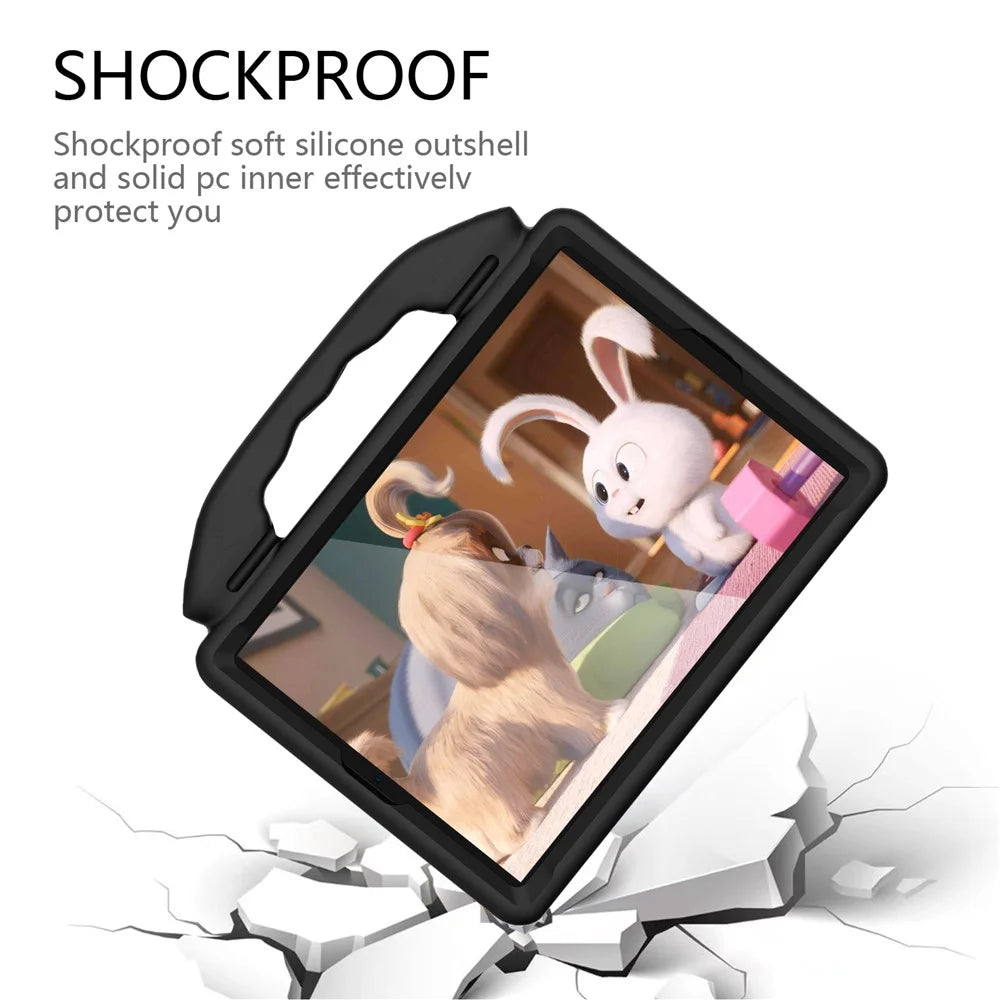 Shockproof Thumb Kickstand EVA Tablet Case for iPad 10.2 (2021)/(2020)/(2019)/iPad Pro 10.5-inch (2017)/iPad Air 10.5 inch (2019)/iPad Pro 11-inch (2018) - Black - 4