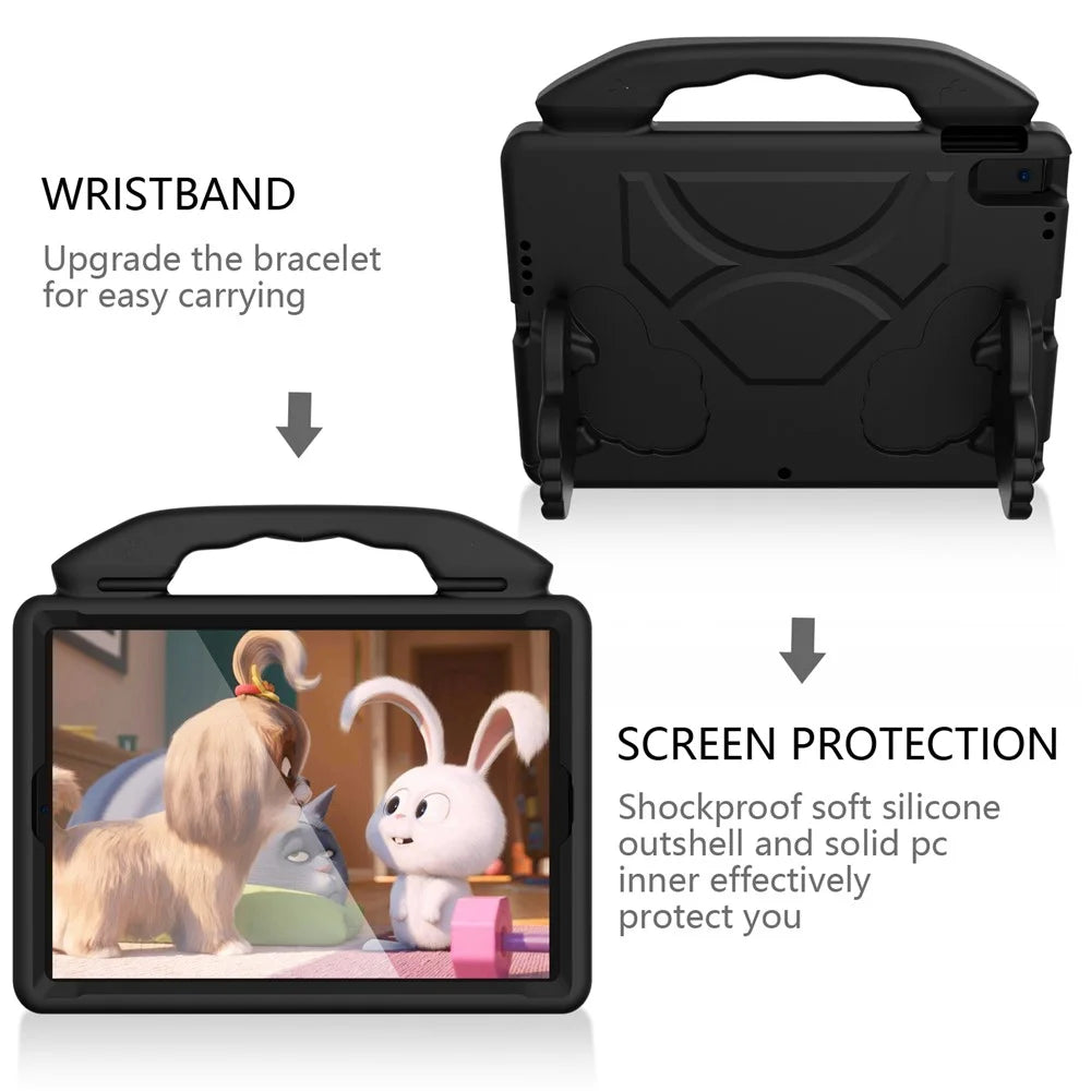 Shockproof Thumb Kickstand EVA Tablet Case for iPad 10.2 (2021)/(2020)/(2019)/iPad Pro 10.5-inch (2017)/iPad Air 10.5 inch (2019)/iPad Pro 11-inch (2018) - Black - 5