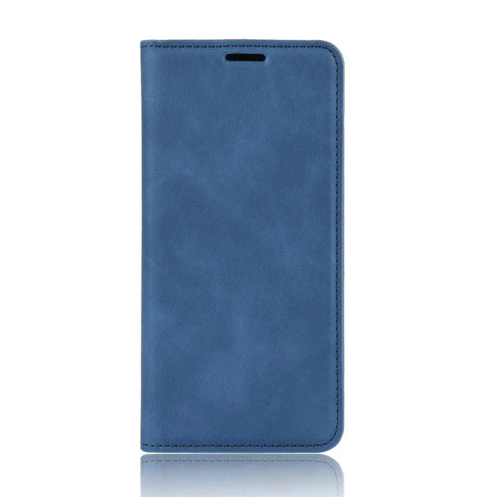 Silky Touch Leather Wallet Stand Cell Phone Case for iPhone XR 6.1 inch - Blue - 2