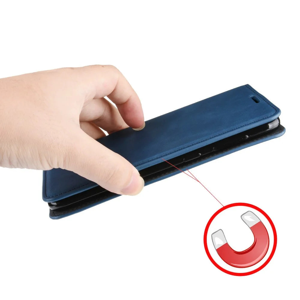 Silky Touch Leather Wallet Stand Cell Phone Case for iPhone XR 6.1 inch - Blue - 3