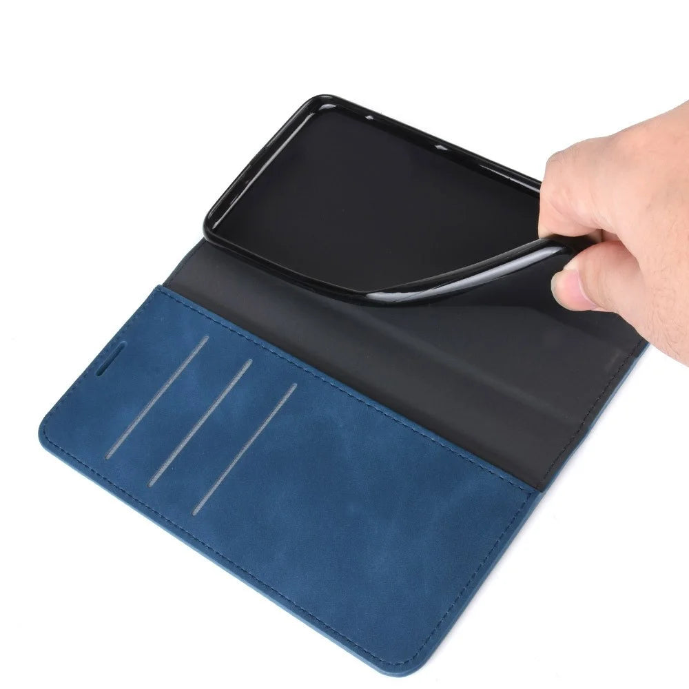 Silky Touch Leather Wallet Stand Cell Phone Case for iPhone XR 6.1 inch - Blue - 4