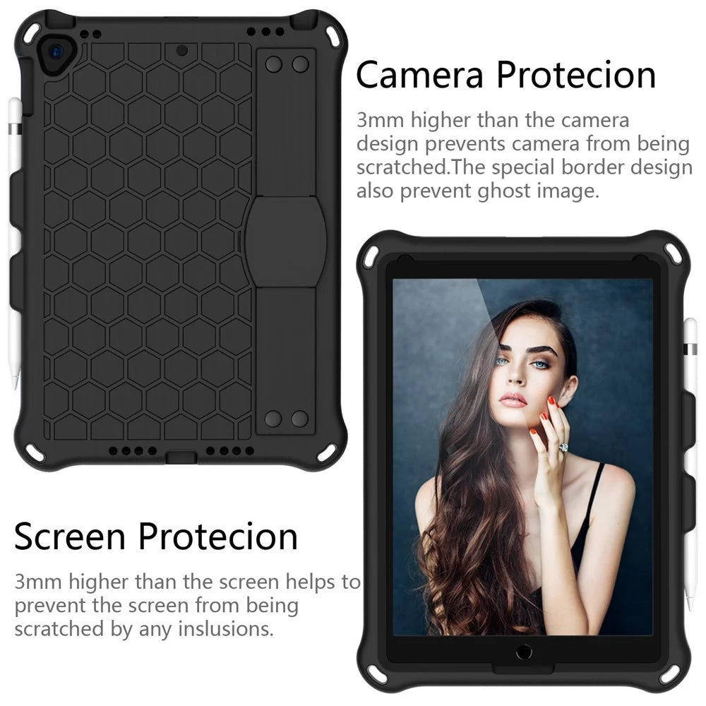 Honeycomb Texture EVA Tablet Hybrid Shell with Shoulder Strap for iPad 10.2 (2021)/(2020)/(2019)/iPad Pro 10.5-inch (2017)/iPad Air 10.5 inch (2019)  - Black - 4