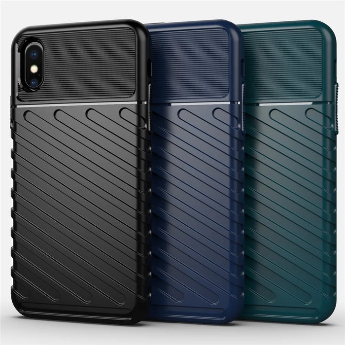 Thunder Series Twill Skin Texture Soft TPU Back Phone Case for iPhone X / XS 5.8 inch - Black - 3
