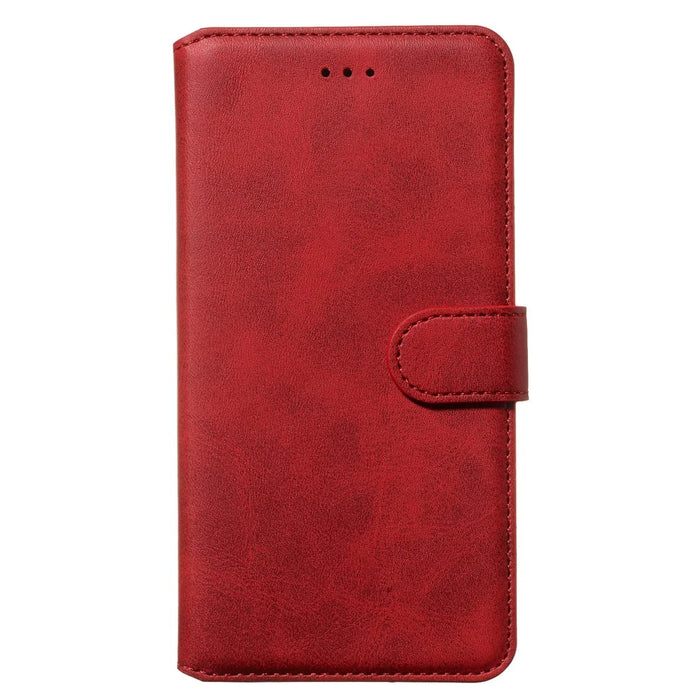 For iPhone X/XS 5.8 inch Solid Color Flip Leather Wallet Mobile Phone Shell - Red - 2