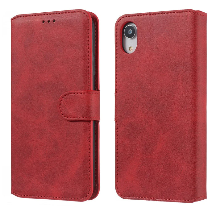 For iPhone XR 6.1 inch Solid Color Flip Leather Wallet Mobile Phone Covering - Red - 3