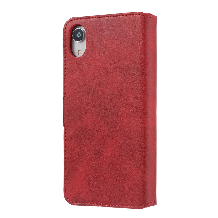 For iPhone XR 6.1 inch Solid Color Flip Leather Wallet Mobile Phone Covering - Red - 4