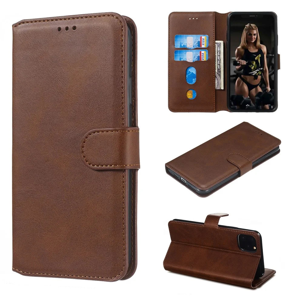 Wallet Leather Stand Case for iPhone 11 Pro 5.8 inch - Brown - 1