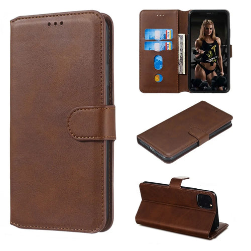 Wallet Leather Stand Case for iPhone 11 Pro 5.8 inch - Brown - 1