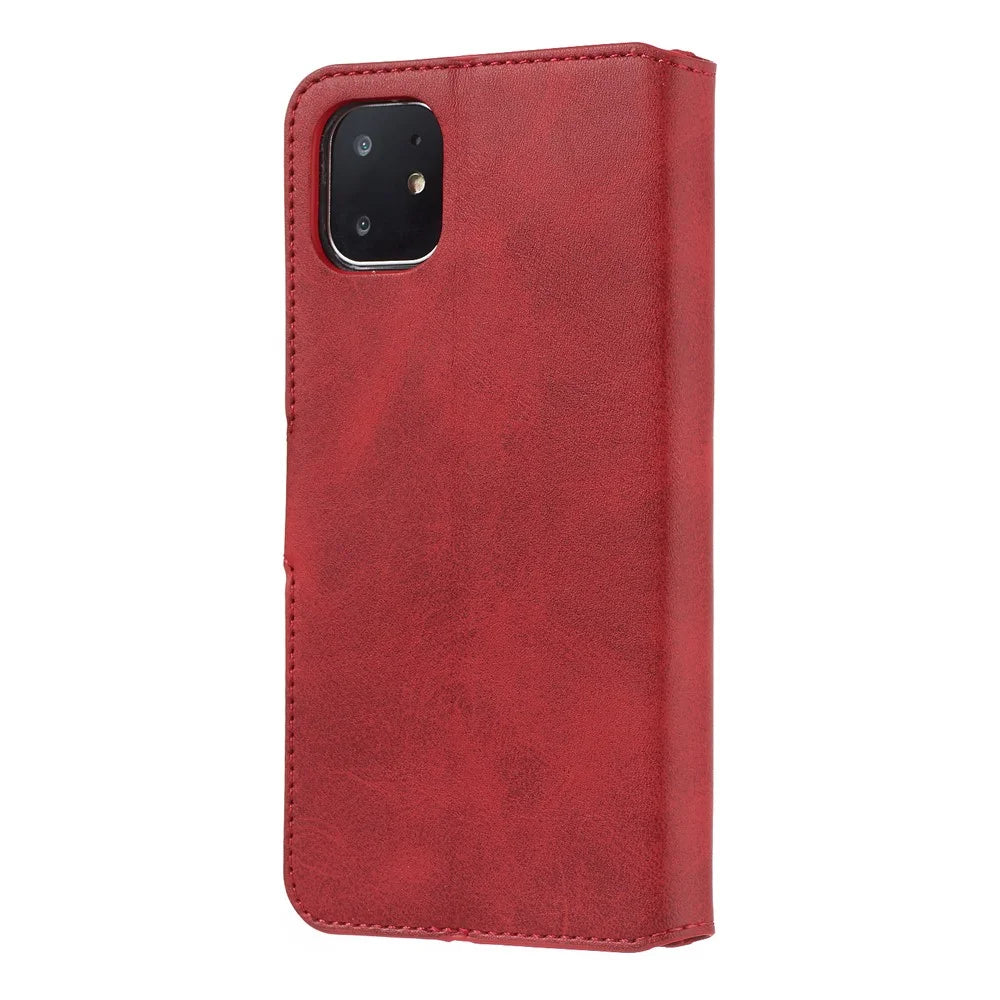 Cell Phone Leather Wallet Stand Case for iPhone 11 6.1 inch - Red - 4