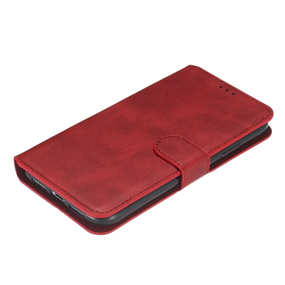 Cell Phone Leather Wallet Stand Case for iPhone 11 6.1 inch - Red - 6