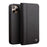 QIALINO for Apple iPhone 11 Pro 5.8 inch Cross Texture Genuine Leather Wallet Detachable 2 in 1 Phone Cover - Black - 1