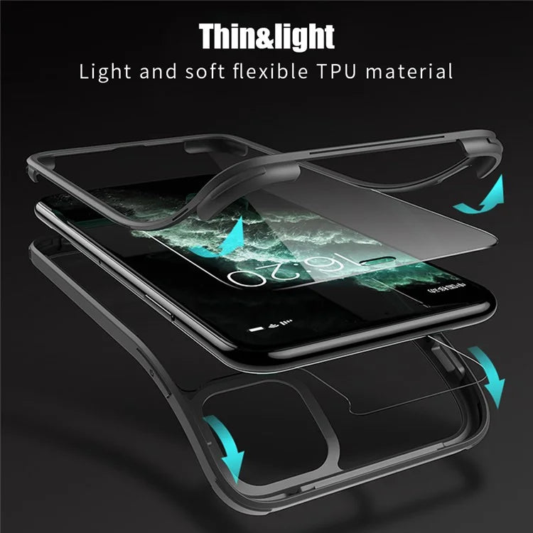 Double Sided Tempered Glass + TPU Hybrid Case for iPhone 11 Pro 5.8 inch - Black - 4